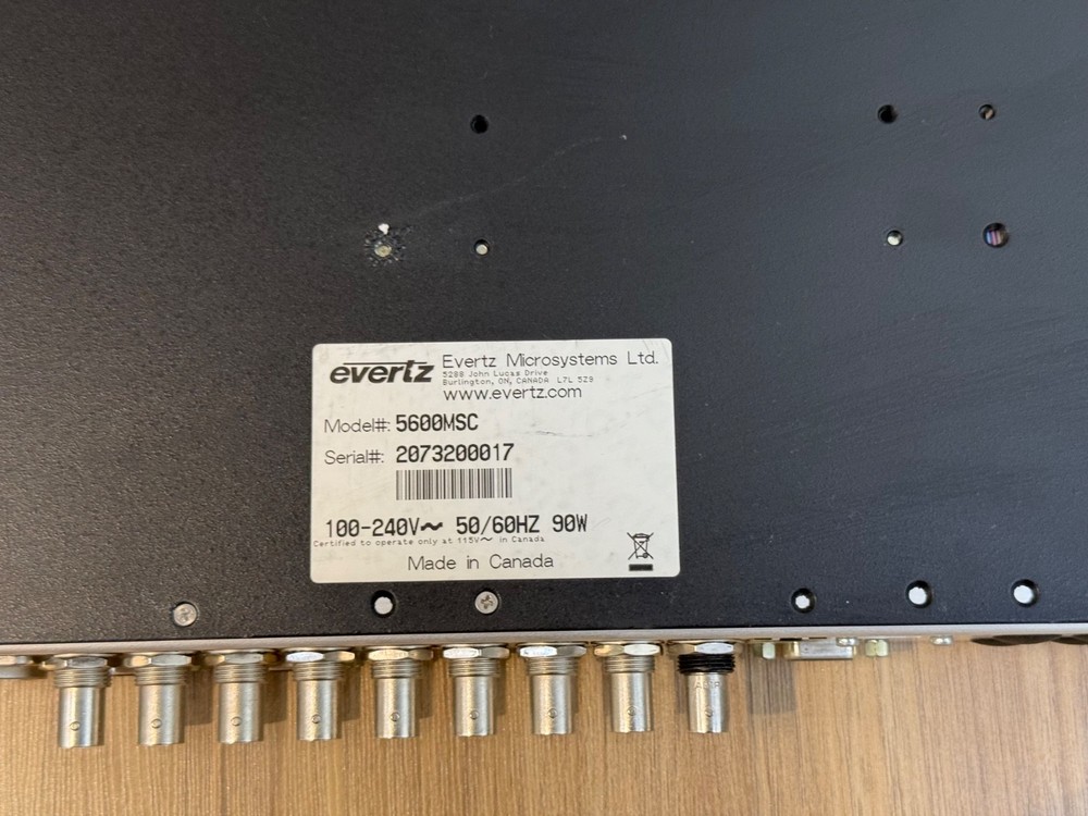 Evertz 5600MSC Master Clock/SPG Broadcast Quality Master Sync & Clock Generator