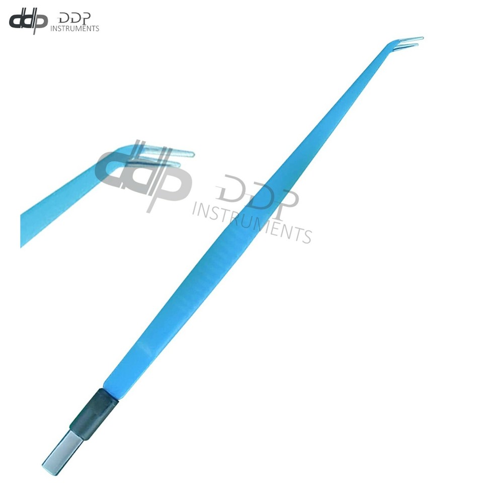Bipolar Angled Forceps 7.75" Blue Reusable Electrosurgical Instruments EL-004