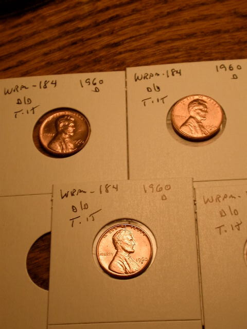 1960-D WRPM#184 D/D Tilted Ch/Gem BU/Uncirculated Red Lincoln Cent Error