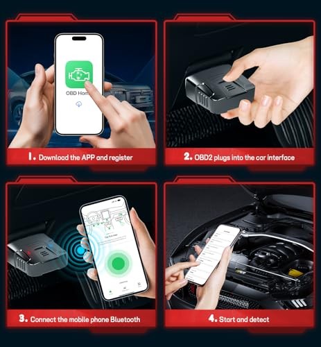 Bluetooth OBD2 Scanner for Cars - Wireless OBD2 Scan Tools & Code Reader black