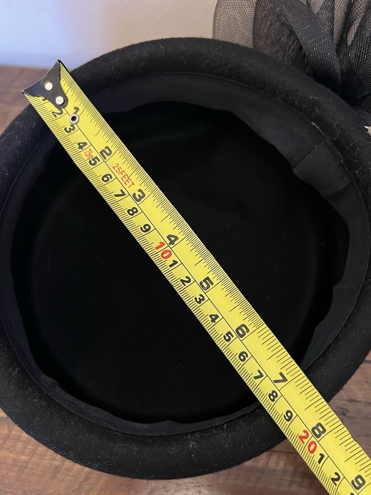 Vintage Black Wool Fascinator Hat – Retro Cocktail / Derby / 90s Y2K Style