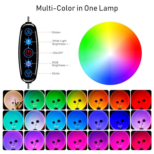 Sunset Lamp Projector Multicolor Changing LED Projection Lamp,Switch Button