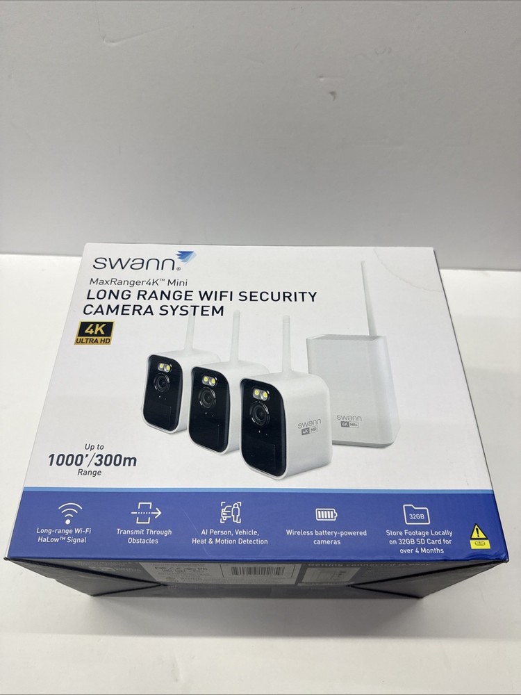 Swann MaxRanger4K Mini Wireless NVR Security System • 3-Pack