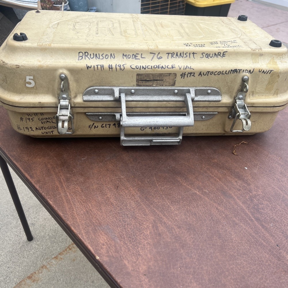 BRUNSON INSTRUMENT CO. 76-RH TELESCOPIC TRANSIT SQUARE WITH MICROMETER & CASE
