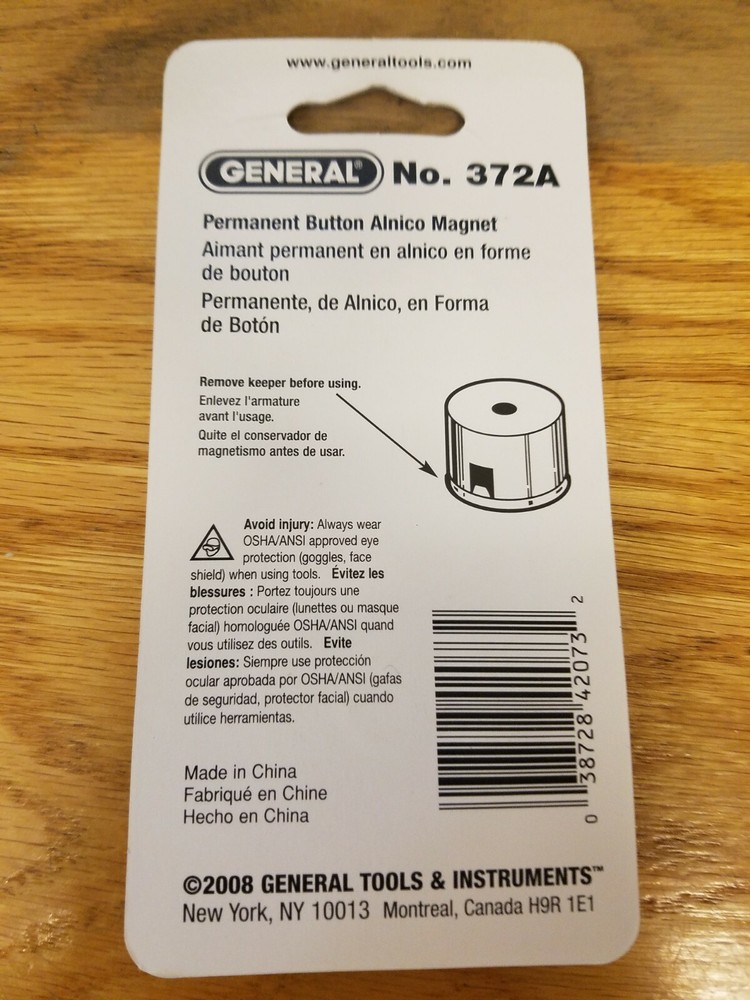 GENERAL TOOLS #372A ALNICO MAGNET 1-1/2 lb. PULL