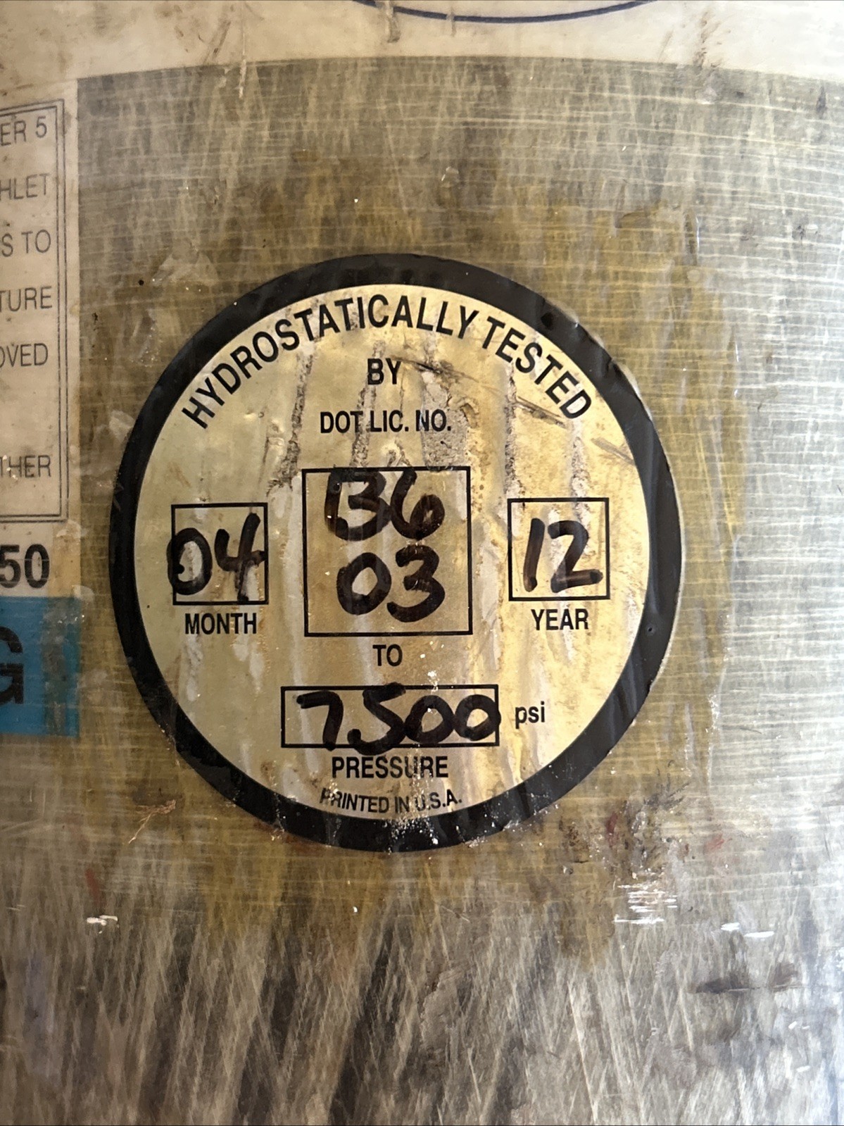 Survivair compressed air tank (EMPTY) 4500PSIG 60Min 917162 L87G-1 USED