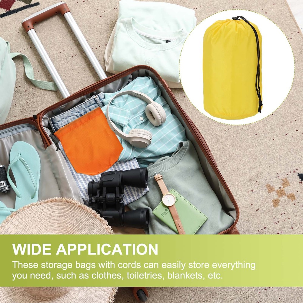 Stuff Sack, Nylon Waterproof Storage Sacks, 7x13Inch(Yellow)