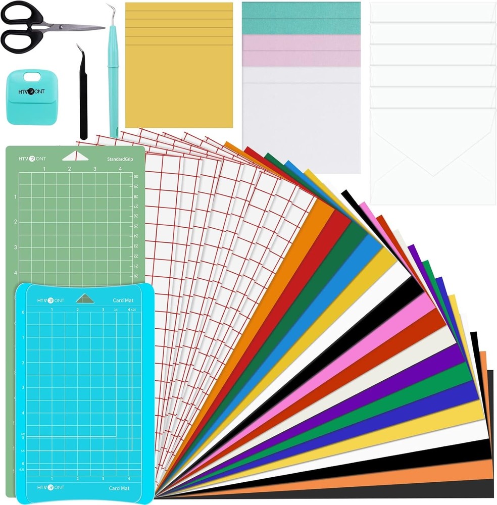 38PCS Cricut Joy Accessories Bundle Starter Kit Vinyl Sheets Tools & Insert Card