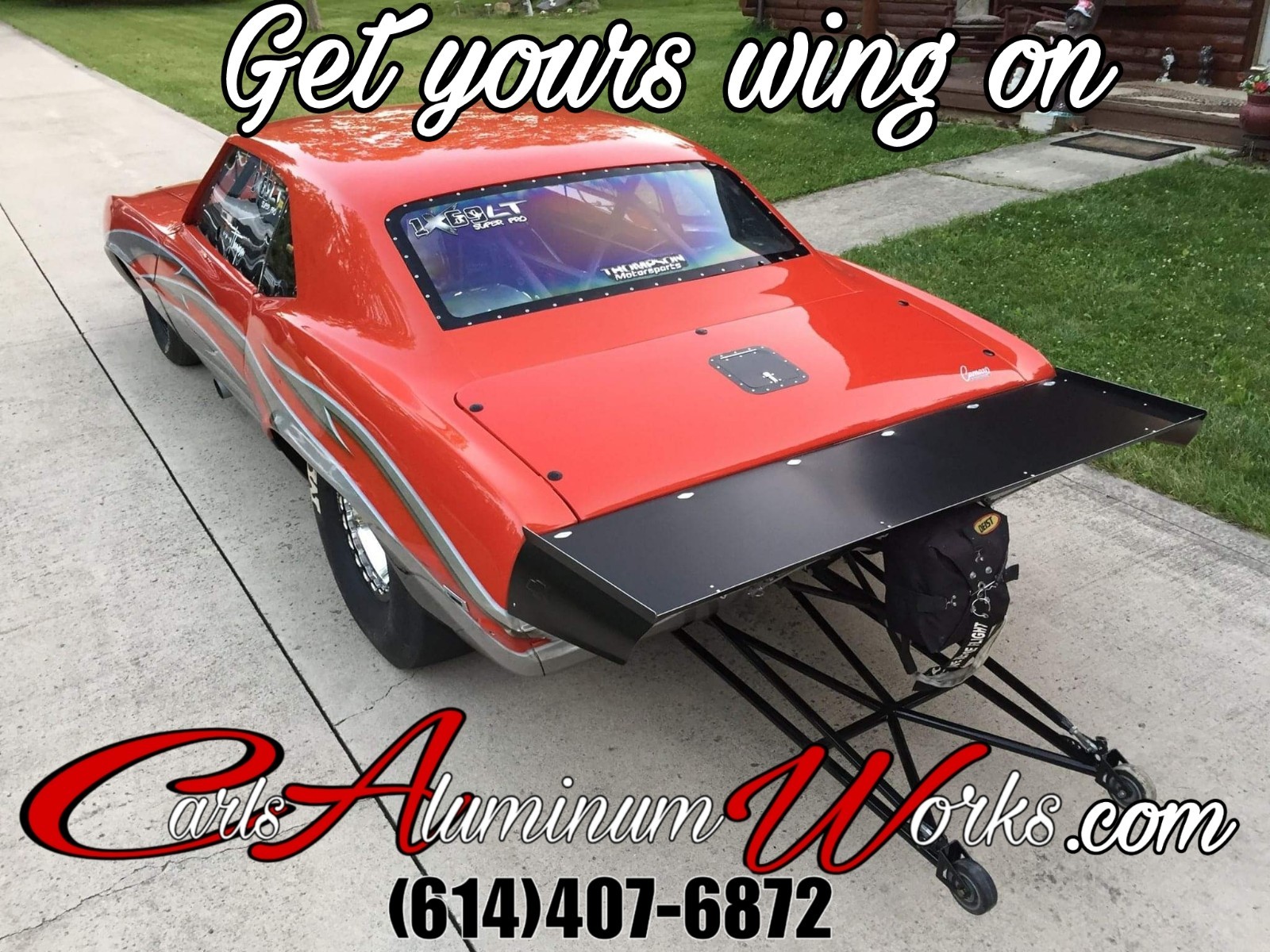 Chevy Camaro 67-68 Aluminum Pro Street wing, Polish, Black, Brushed, Satin