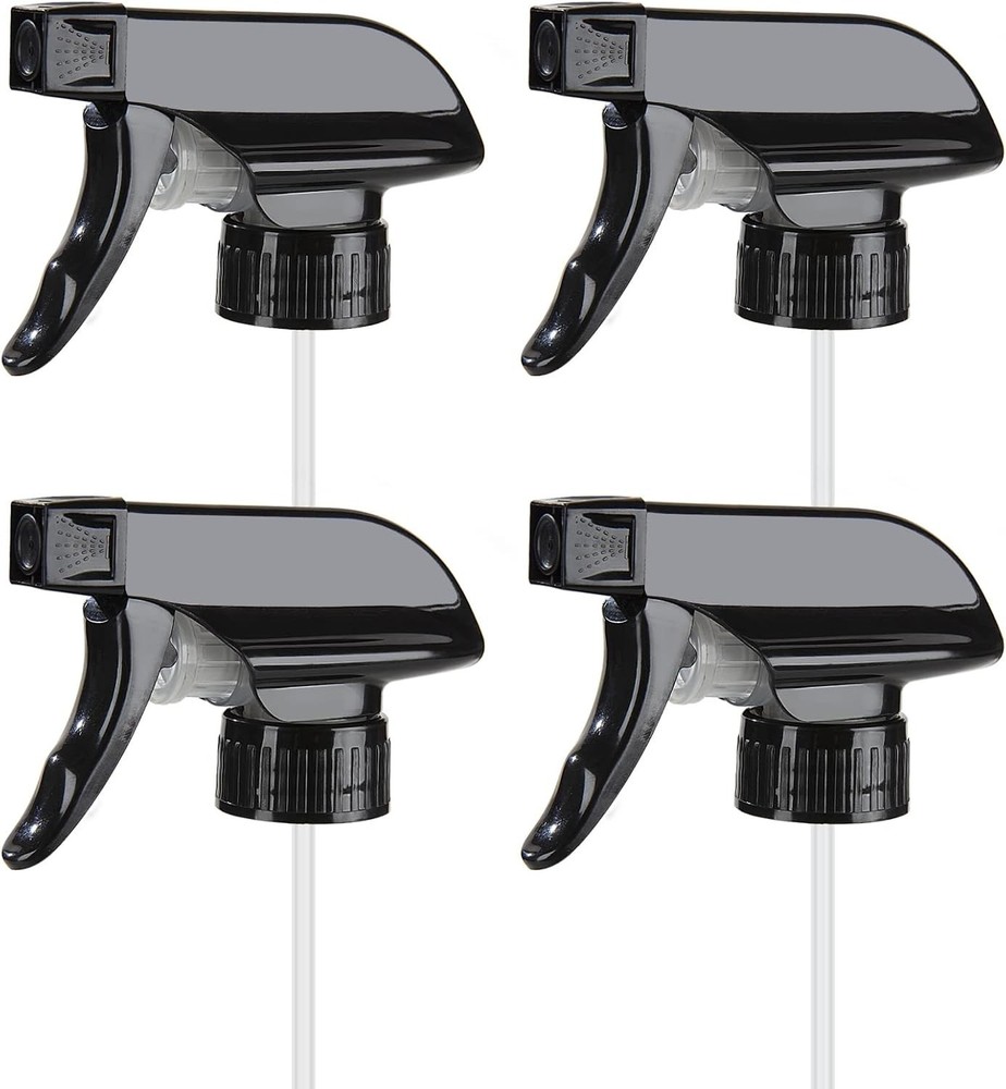 Durable Black Trigger Sprayers with Adjustable Mist Stream for Home & Office