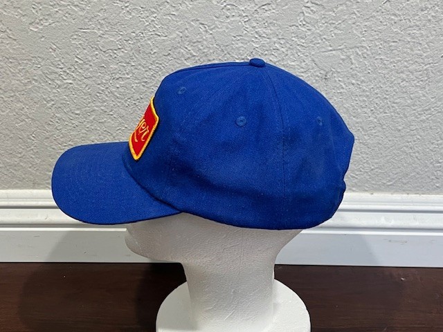 Seager Hat Cap Snap Back Blue Red Hemp Patch Embroidered