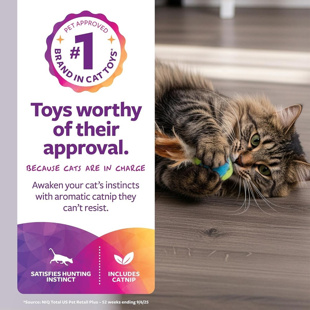 Interactive Plush Catnip Flutter Balls with Feathers - Ideal for Kittens