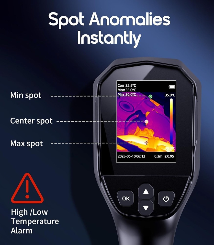 High-Resolution Infrared Camera - Wide Temperature Range & Adjustable Features