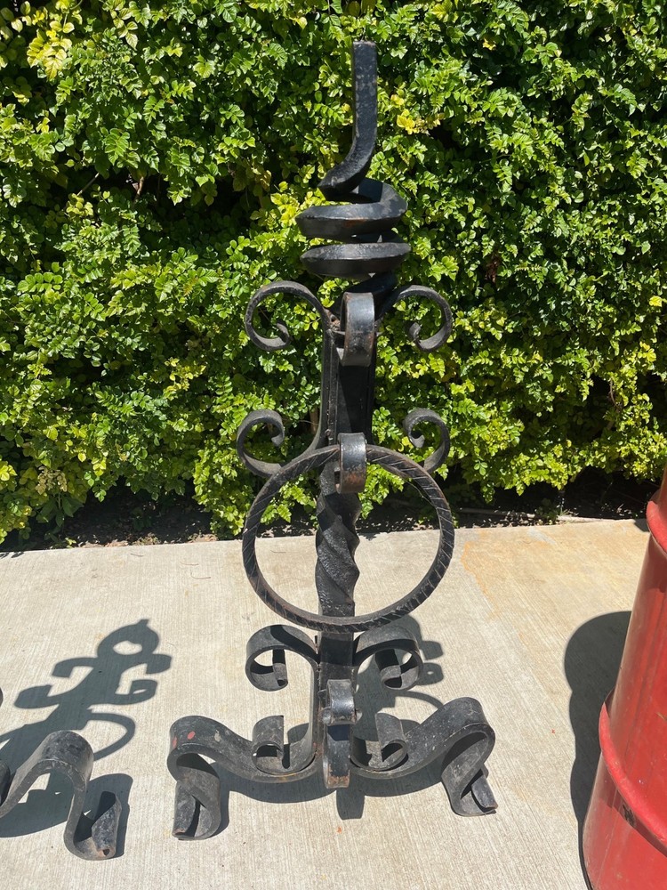 antique wrought iron andirons