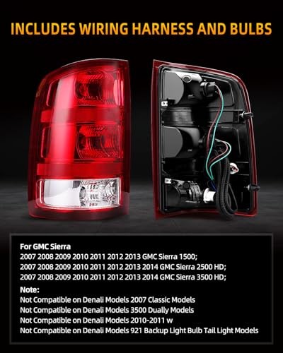 rear brake tail light compatible with 2007-2014 gmc Left Driver Side Red