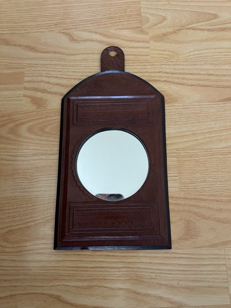 SMALL TUAREG LEATHER MIRROR