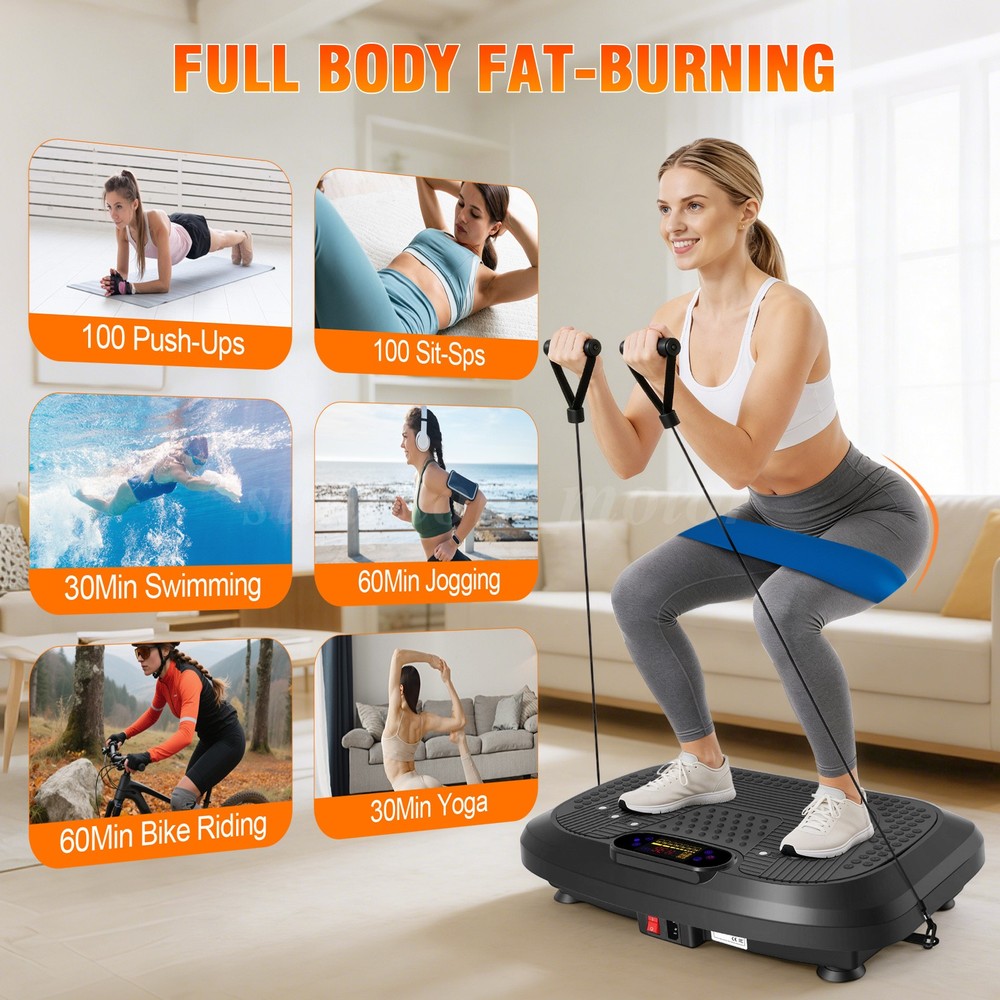 Vibration Plate Exercise Machine–200 Speed Levels + 10 Preset Programs 450lbs