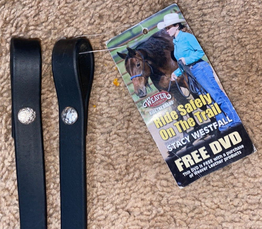 NEW WITH TAG 7' WEAVER BLACK BETA SPLIT REINS 5/8'' WIDE