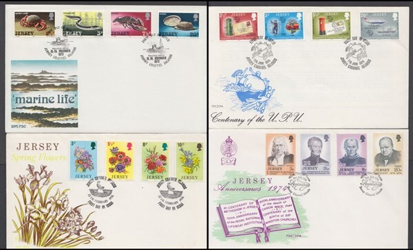JERSEY 1973/4 FDC’s (x4) (ID:301/D42860)
