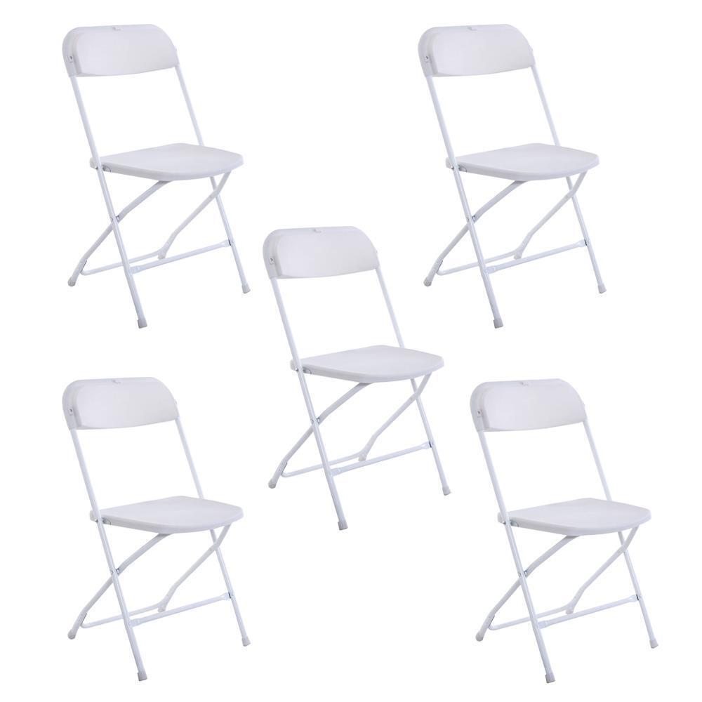 6 Pcs Commercial Plastic Folding Chairs Stackable Wedding Party Seats