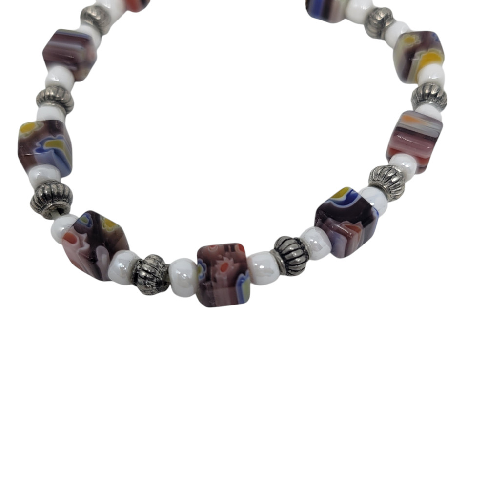 Handmade Multicolor Beaded Bracelet Tie Closure Multishape NWOT