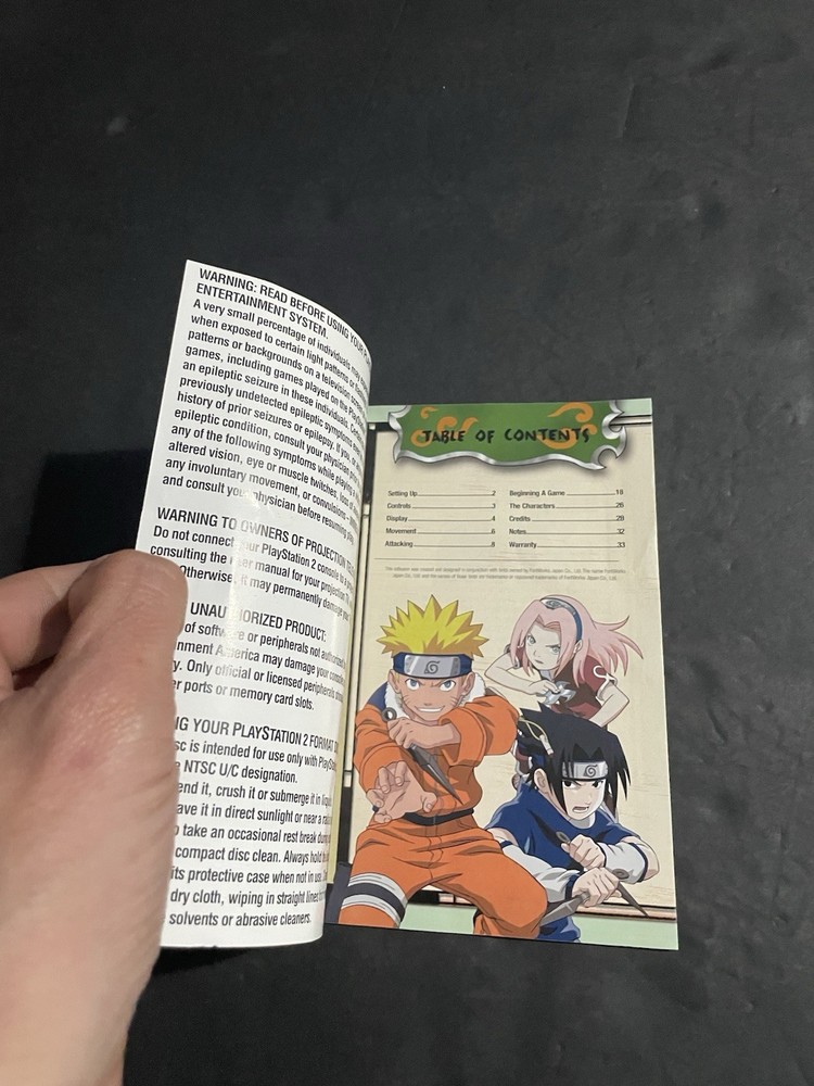 naruto ultimate ninja ps2 Manual only