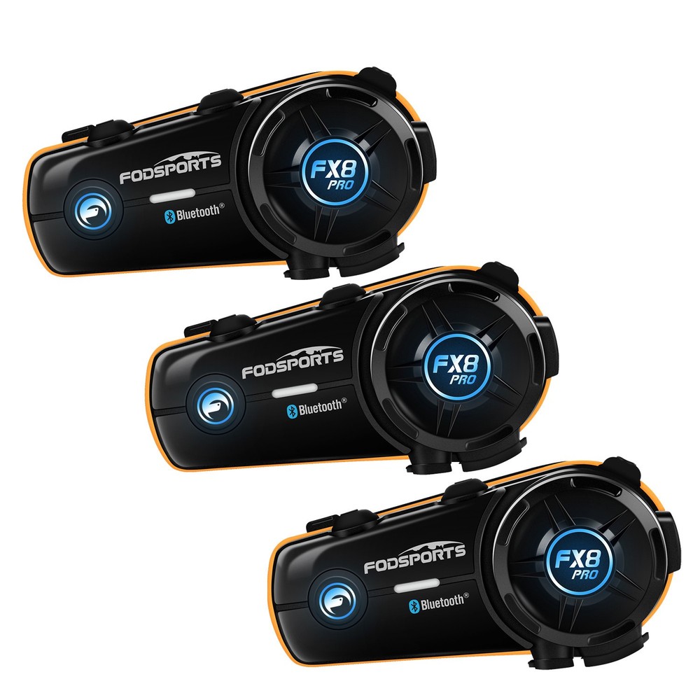 3x FX8 Pro Motorcycle Bluetooth Headset Helmet Intercom 10 Riders Communication