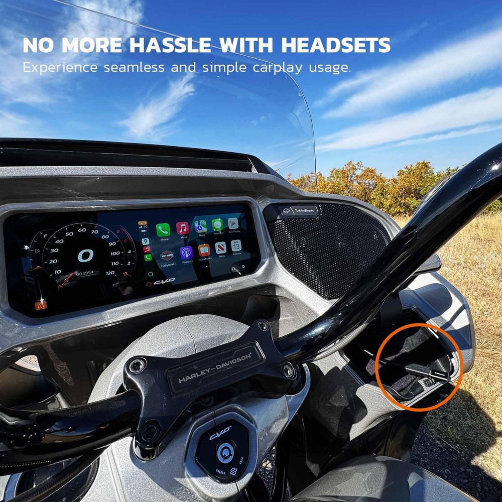 MaedHawk Bypass Motorcycle CarPlay Bluetooth Headset Adapter with mini, Black