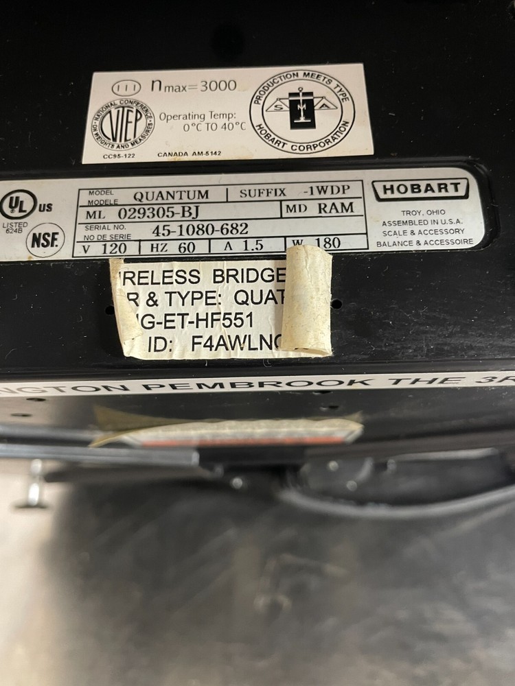 Hobart Quantum Deli Scale With Printer