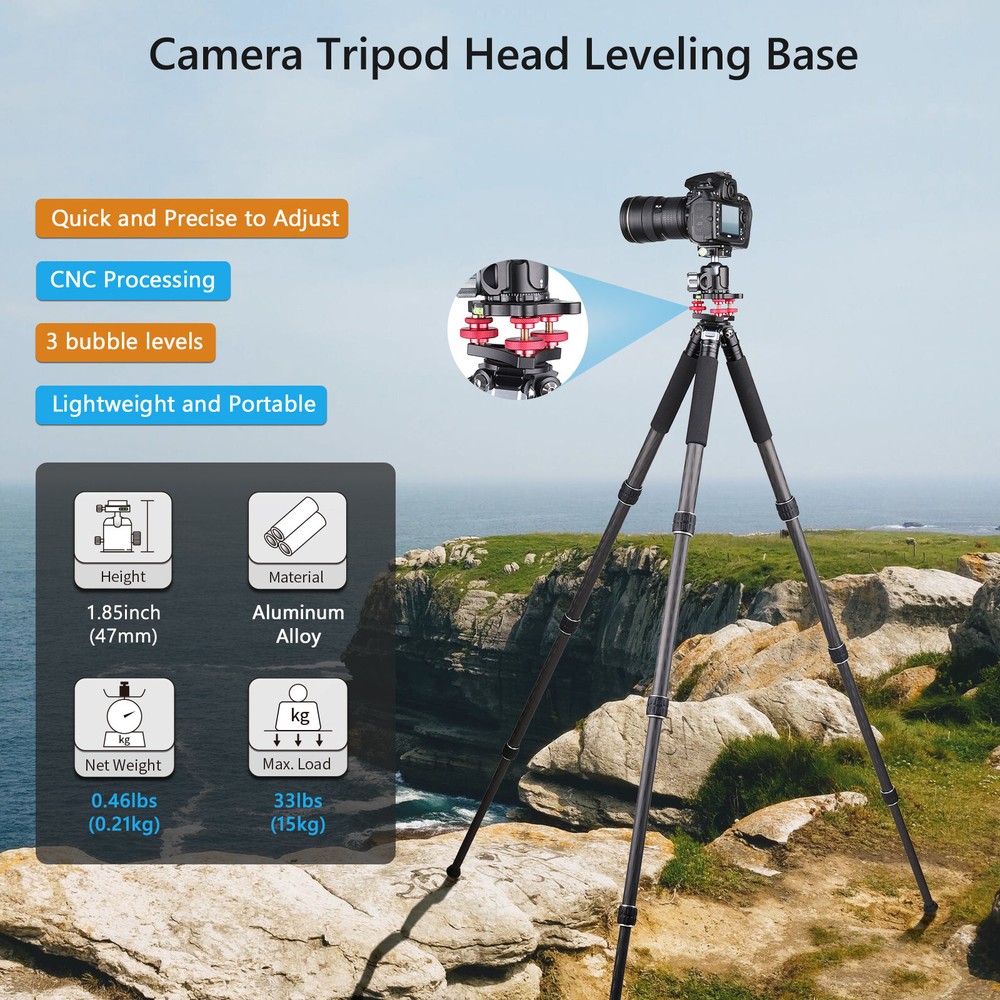 ARTCISE Tripod Leveling Base Camera Leveler, Bubble Level Aluminum Tripod Level