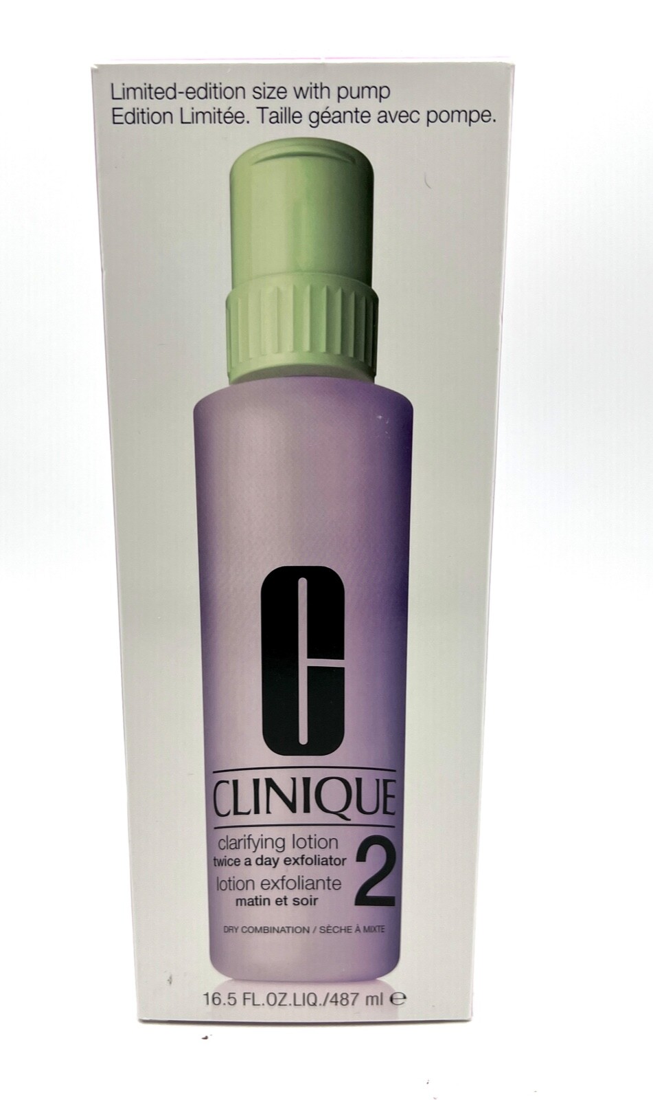 Clinique JUMBO Clarifying Lotion 2~Dry Combination Skin ~16.5oz /487ml with Pump