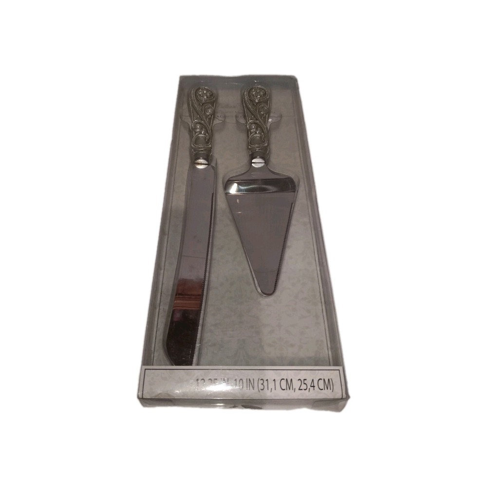 Lillian Rose Silver Wedding Knife And Server Set