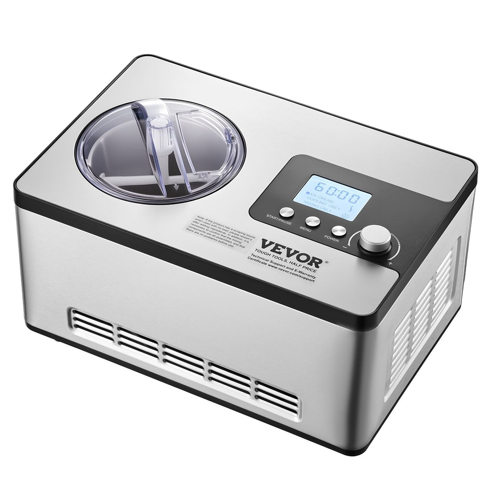 Automatic Ice Cream Maker with Built-in Compressor, 2 Quart No Pre-freezing Frui
