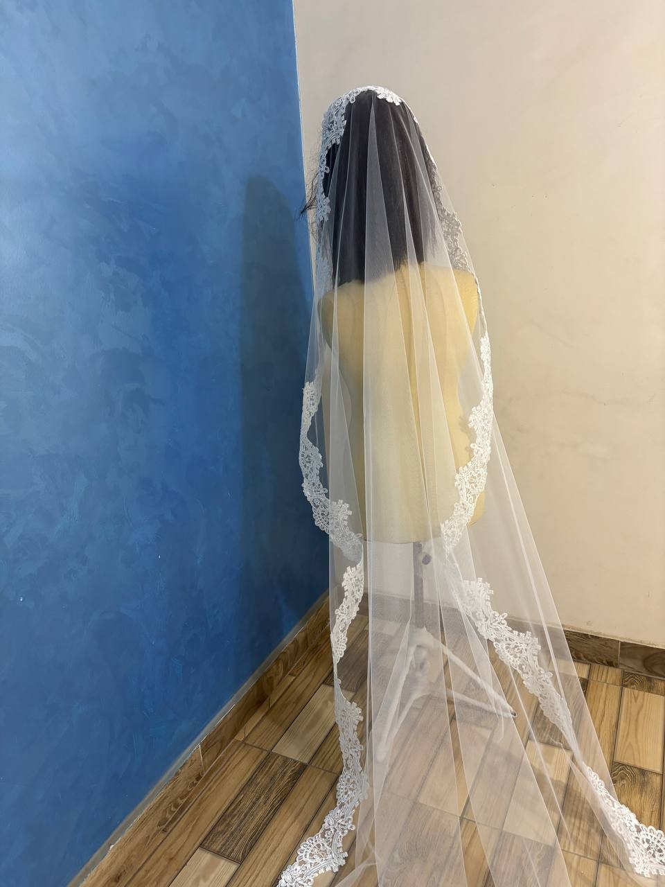 bridal lace veil 1 layer mantilla wedding veil lace edge