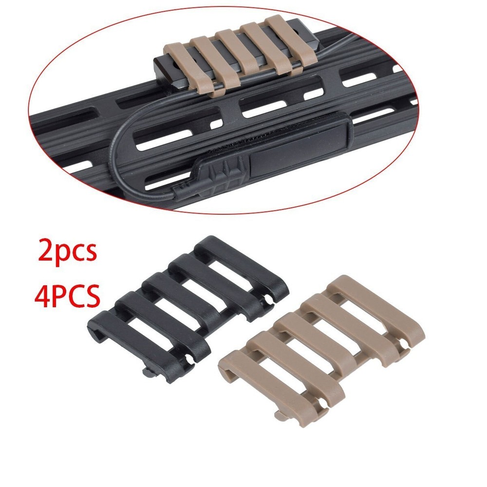 Hot 5 Slots WireLoom Secures Switch Wire Rail Protector Cover for Picatinny Rail