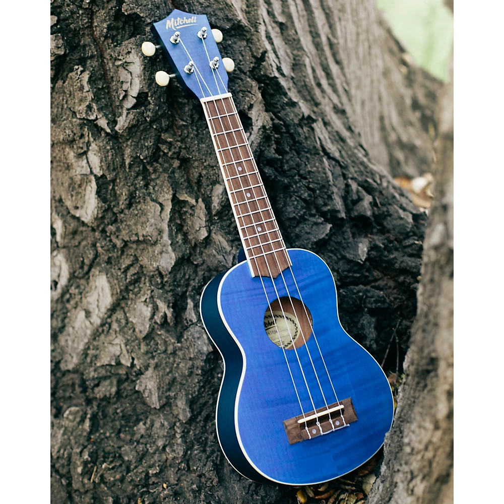 Mitchell MU45F Exotic Ukulele Flamed Maple Blue