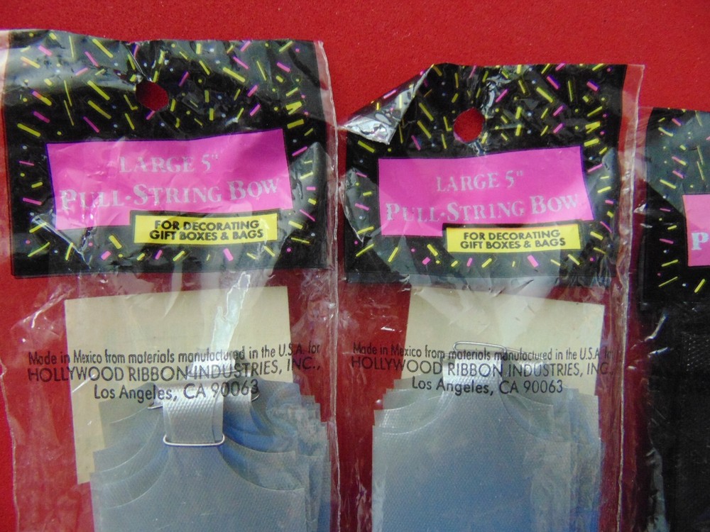 4 Pack Hollywood Ribbon Large 5" Pull String Bow New & Sealed