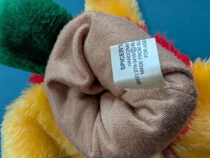 Spicer’s Vintage Hand Puppet Red Parrot Macaw Bird Plush