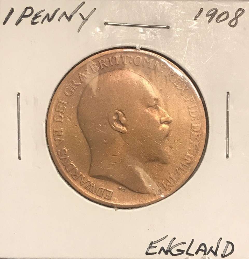 1908 Great Britain One Penny Coin  - King George V
