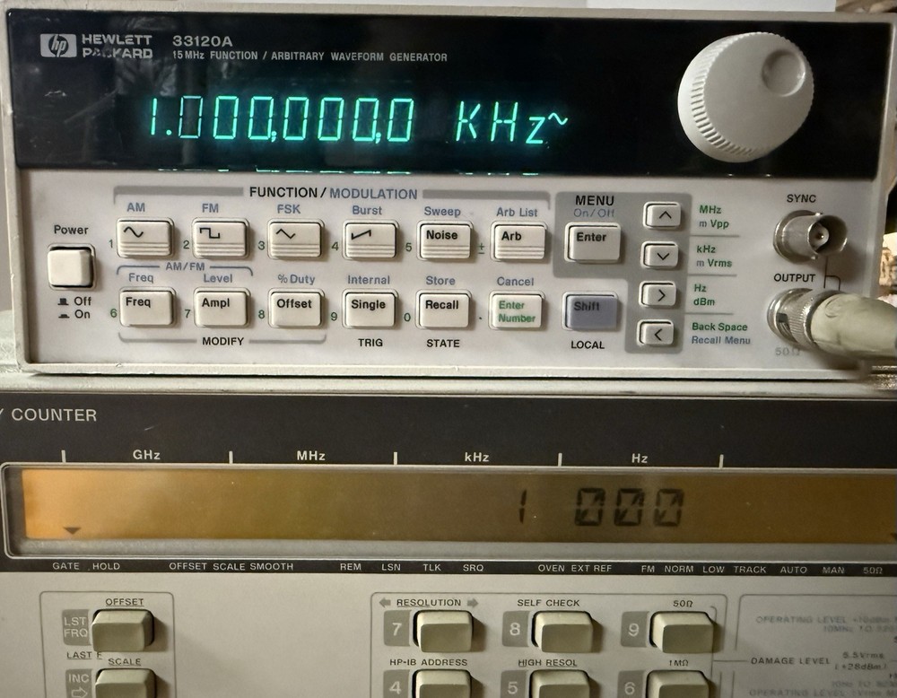 HP / Agilent 33120A 15MHz Arbitrary Waveform Generator Tested