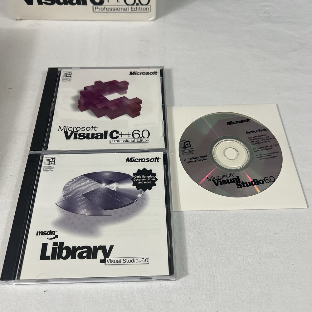 Microsoft Visual C++ 6.0 Professional Edition 048-00318 CLEAN DISC