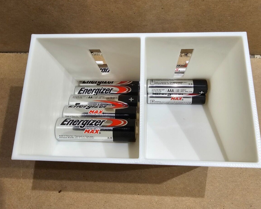 Battery Organizer Holder - Double AA Triple AAA - Storage Dispenser 3D Printed