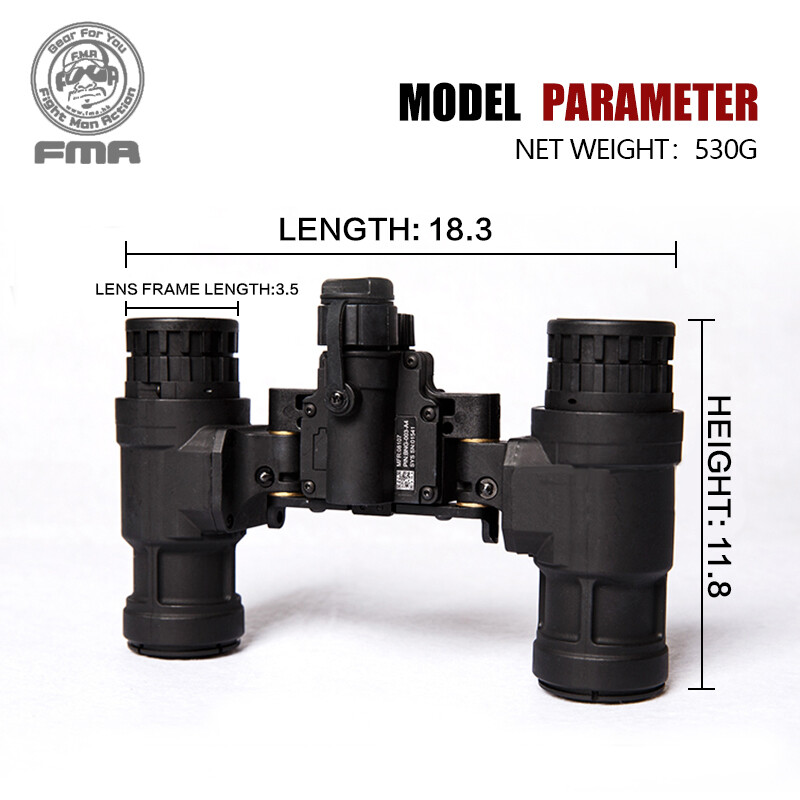 FMA Airsoft Binocular Helmet NVG PVS31 Dummy w/ Light Function Version B Army