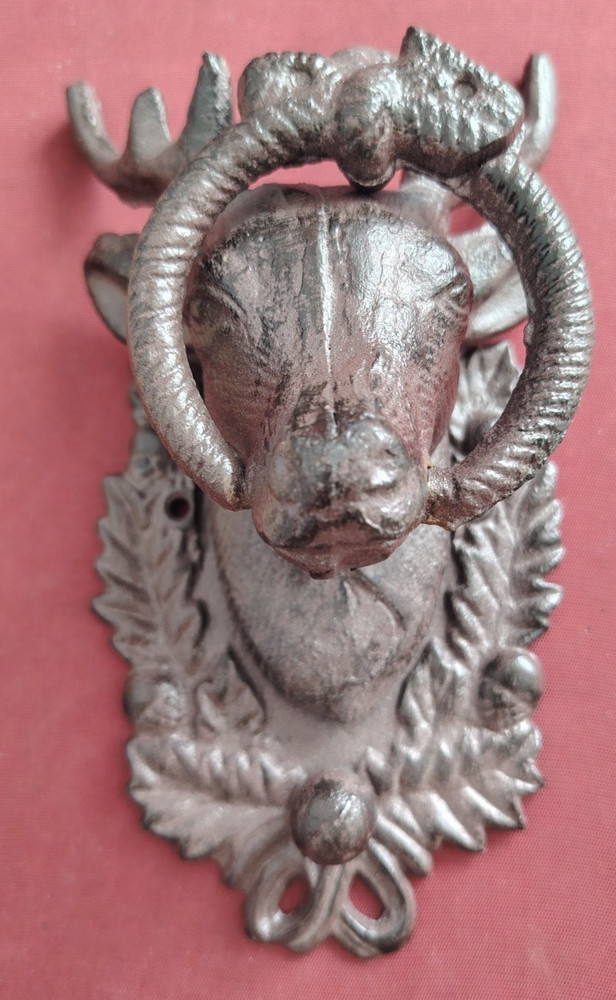 Stag head heavy door knocker- Brown