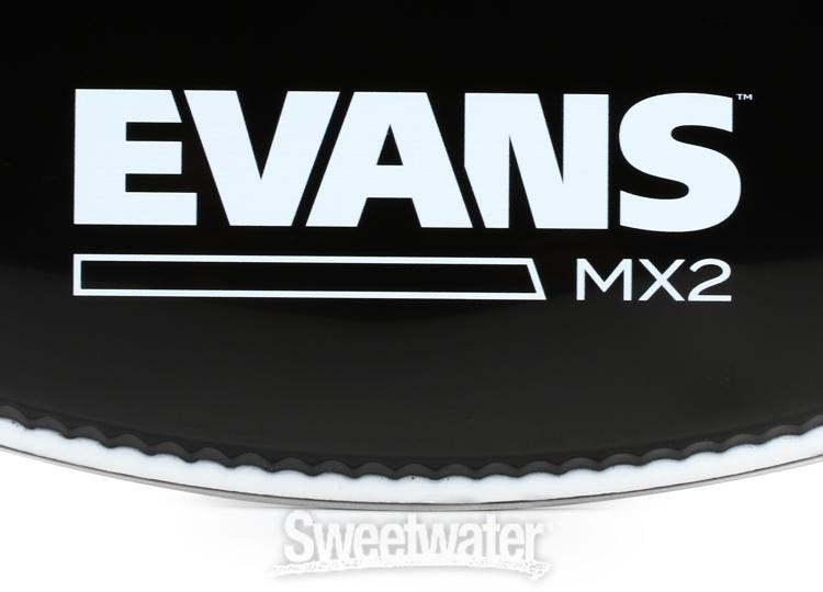 Evans MX2 Black Marching Bass Drumhead - 28 inch