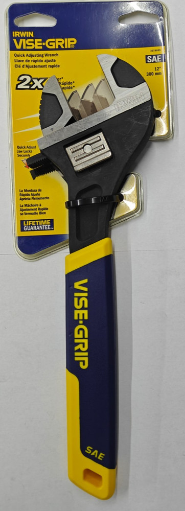 Irwin Vise-Grip 12" Quick Adjusting Wrench 2078609 SAE Lifetime Guarantee