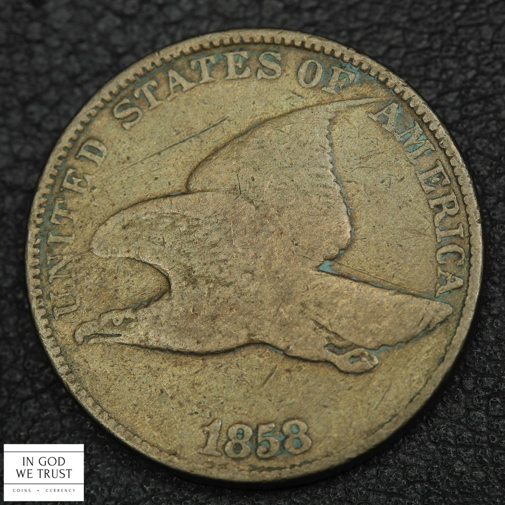 1858 Large Letters Flying Eagle Cent 1C