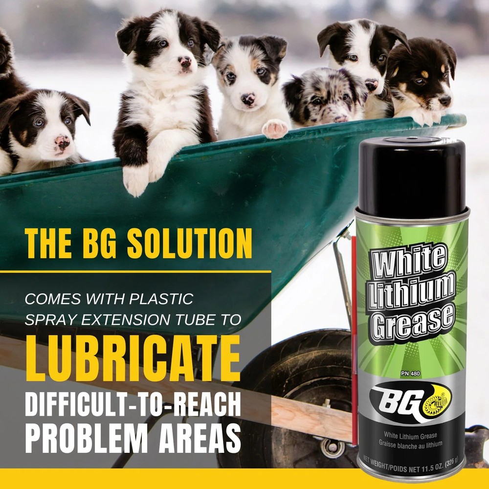 BG White Lithium Spray Grease with Screwdriver