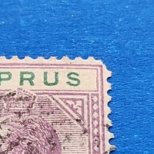 Cyprus Stamp, SG 87a Used, Broken Bottom Left Triangle