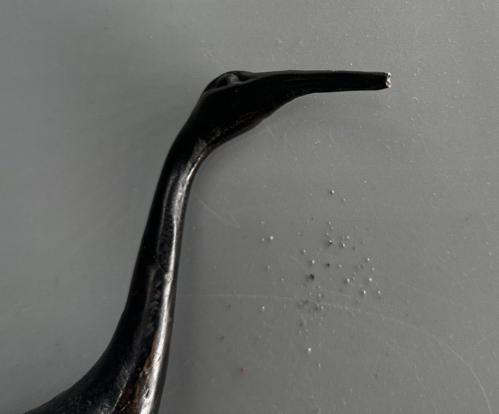 Vintage Bronze 10" Heron Crane Unsigned